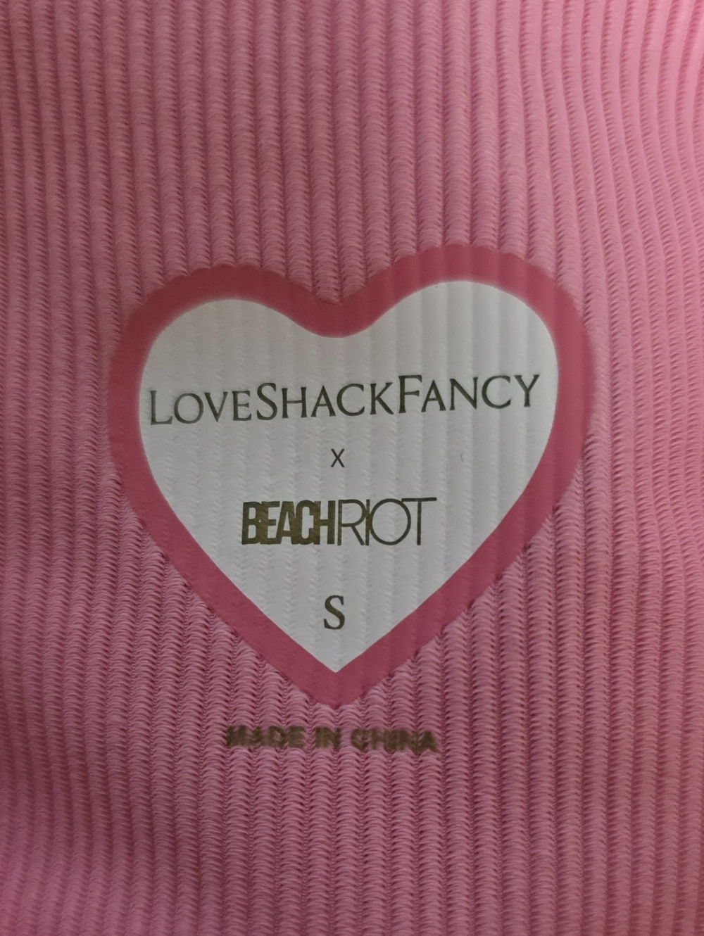 Beach Riot X LoveShackFancy Ribbed Pink Color Block Jogger Pants - Picture 6 of 8